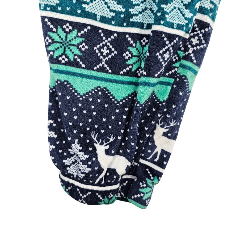 Joyspun Women's Christmas Pajama Set Set Long Sleeve Deer Trees Fair Isle Medium - Picture 3 of 11